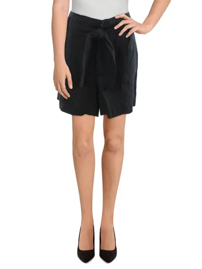 Lauren Ralph Lauren Belted Linen Shorts In Black