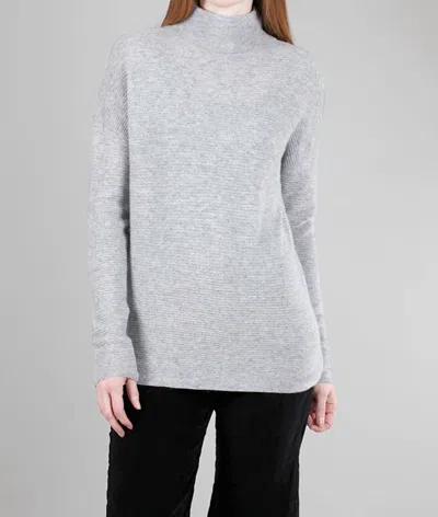 Kinross Textured Slouchy Funnel Sweater In Gray In Grey
