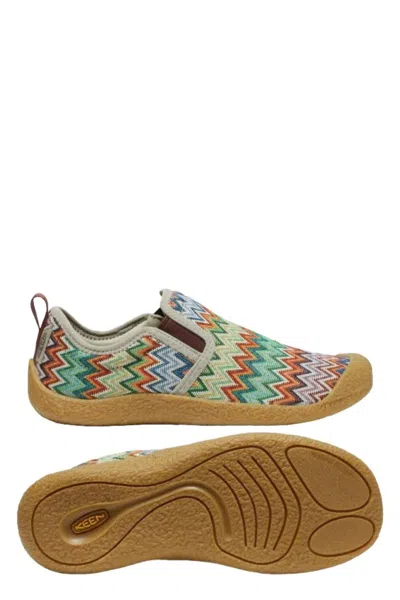 Keen Women's Howser Canvas Slip On Shoe In Chevron/plaza Taupe In Multi