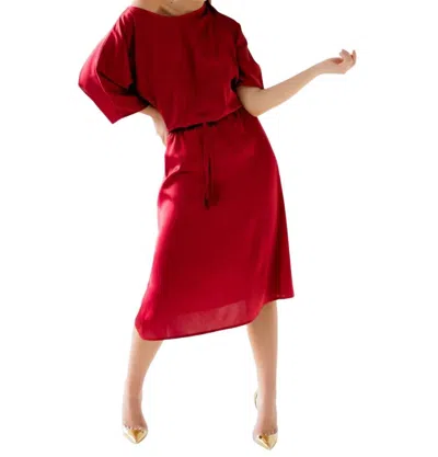 Monica Nera Melania Silk Dress In Red