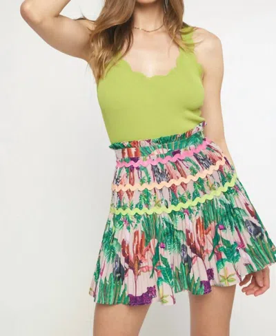 Entro High Waisted Skirt In Multi