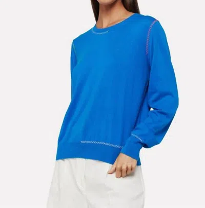 Brodie Cashmere Winnie Sweater In Bayou Blue In Multi