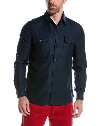 Isaia Wool & Cashmere-blend Shirt In Multi