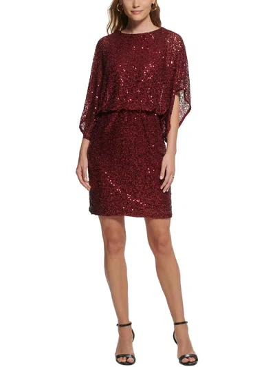 Jessica Howard Womens Sequined Mini Cocktail And Party Dress In Pink