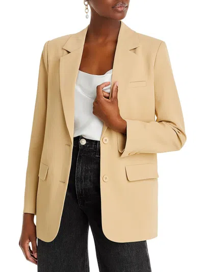 Endless Rose Buttery Womens Collar Polyester Two-button Blazer In Beige