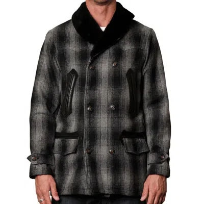 Freenote Cloth Tolgate Wool Plaid Coat In Charcoal In Pink