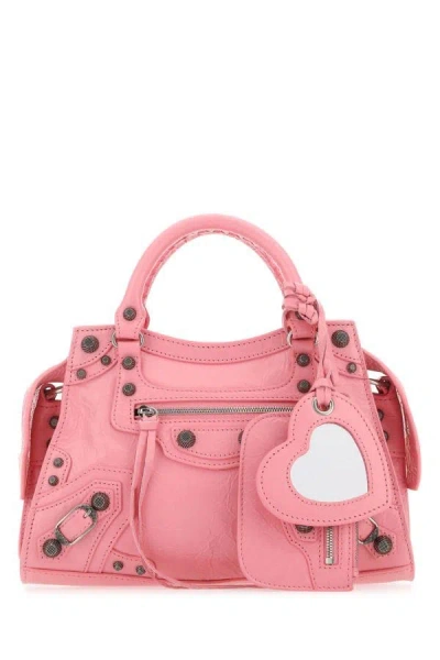 Balenciaga Pink Nappa Leather Neo Cagole Xs Handbag