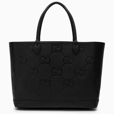 Gucci Large Black Leather Jumbo Gg Bag Men