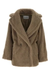 Max Mara Espero Wool Blend Double Breasted Coat In Brown