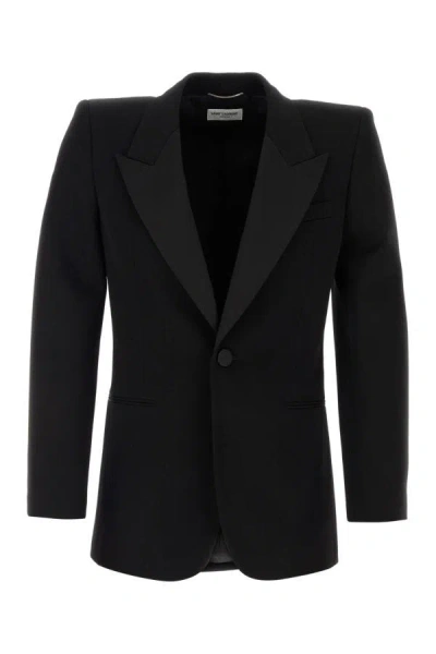 Saint Laurent Man Black Wool Blazer