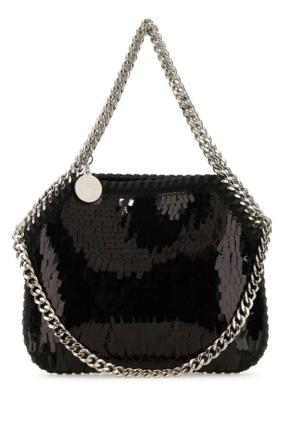 Stella Mccartney Embellished Fabric Mini Falabella Handbag In Black