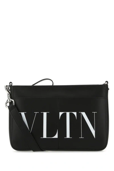 Valentino Garavani Man Black Leather Crossbody Bag