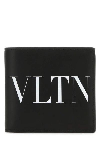 Valentino Garavani Vltn Leather Bifold Wallet In Black