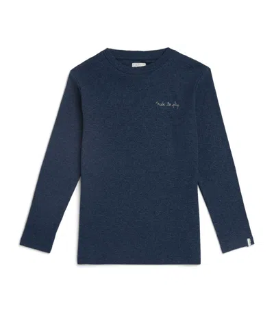 J & Josh Kids'  Embroidered Long-sleeve T-shirt (2-14 Years) In Navy