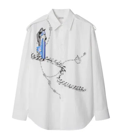 Burberry Knight Hardware-print Shirt In White
