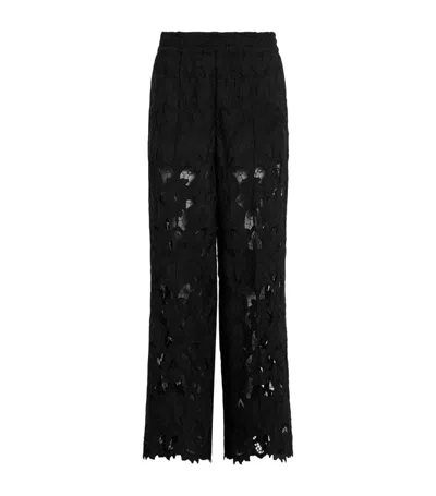 Allsaints Charli Embroidered Straight Fit Pants In Black
