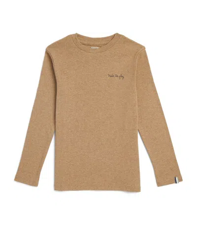 J & Josh Kids'  Embroidered Long-sleeve T-shirt (2-14 Years) In Brown