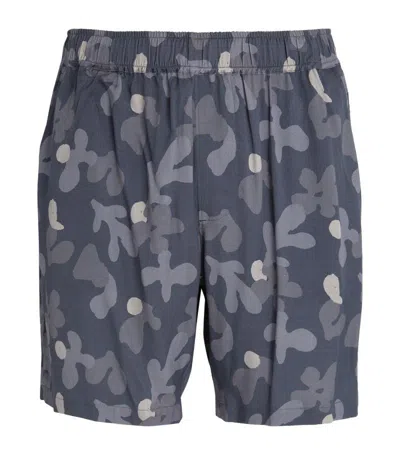 Paige Floral Sanda Shorts In Navy