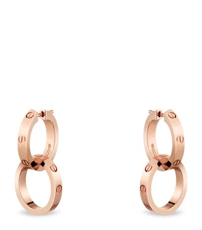 Cartier Rose Gold Love Double Hoop Earrings