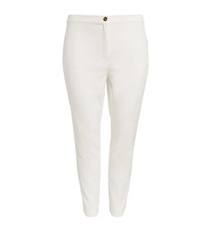 Marina Rinaldi Slim Tailored Trousers In White