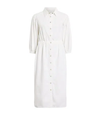 Allsaints Denim Osa Midi Dress In White