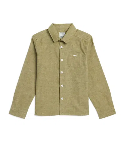 J & Josh Kids'  Cotton Long-sleeve Shirt (2-14 Years) In Green