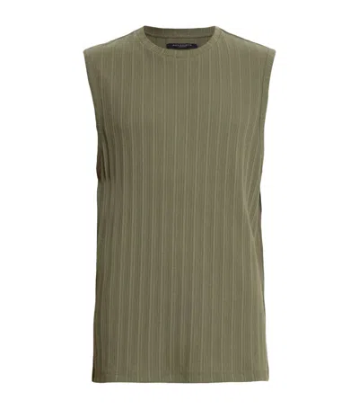 Allsaints Cotton-blend Madison Waistcoat Top In Green