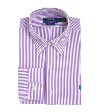 Polo Ralph Lauren Custom Fit Striped Shirt In Purple