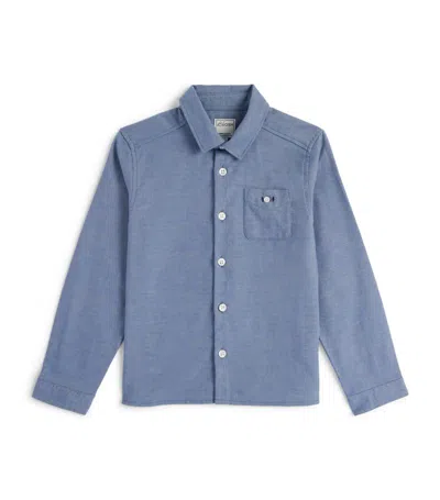 J & Josh Kids'  Cotton Long-sleeve Shirt (2-14 Years) In Blue