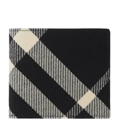 Burberry Checked Bi-fold Wallet In Black Calico