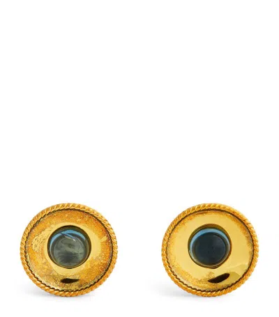 Tateossian Gold-plated Blue Topaz Cufflinks