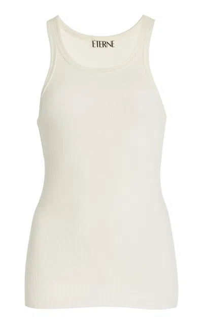 Éterne Off-white High Neck Tank Top In Cream