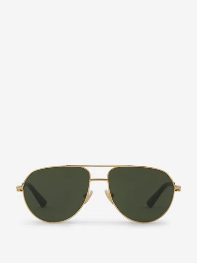 Bottega Veneta Eyewear Aviator Frame Sunglasses In Gray