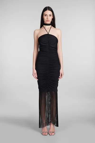 The Andamane Rosalia Draped Jersey Midi Dress In Black