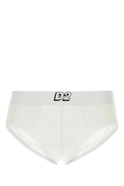 Dsquared2 D2 Logo Printed Briefs In White
