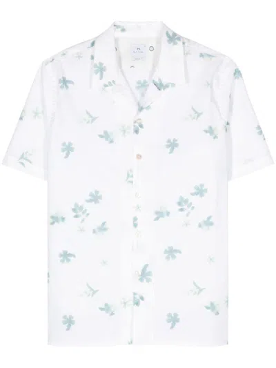 Paul Smith Printed Casual Shirt In White
