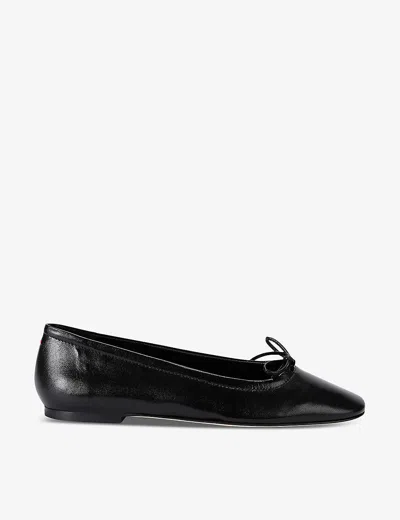 Aeyde Delfina Leather Ballerina Shoes In Black