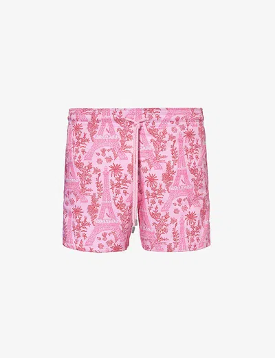 Vilebrequin Moorise Print Stretch Nylon Swim Shorts In 粉色
