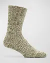 Falke Men's Brooklyn Rib-knit Cotton Socks In Thyme