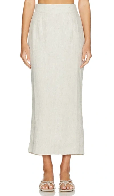 Posse Exclusive Emma Linen Maxi Skirt In Ivory