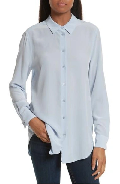 Equipment Essential Long-sleeve Silk Shirt In Pearl Blue