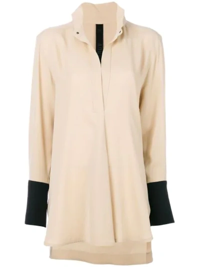 Petar Petrov High Low Blouse In Neutrals