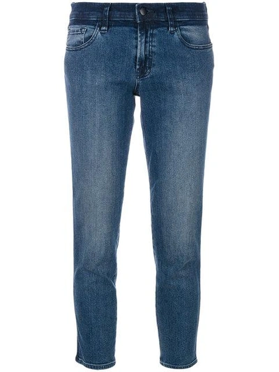 J Brand Low Rise Cropped Jeans In Blue