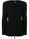 Giorgio Armani Padded Shoulder Jacket - Black In Black