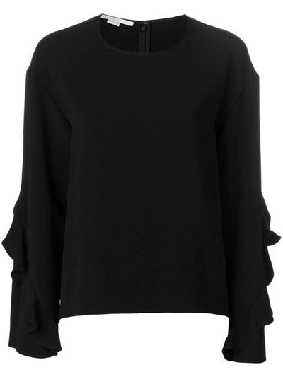 Stella Mccartney Ruffle Sleeve Sweater In Black