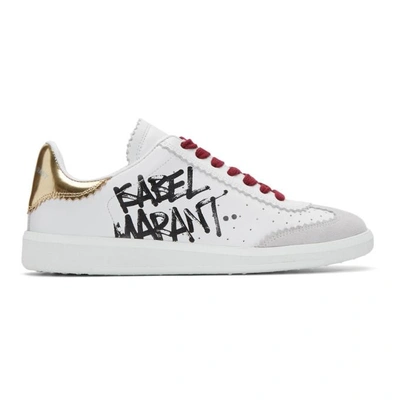 Isabel Marant Bryce Printed Leather And Suede Sneakers In White