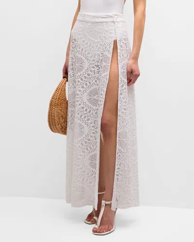 Alexandra Miro Emmy Lace Beach Skirt In White Lace