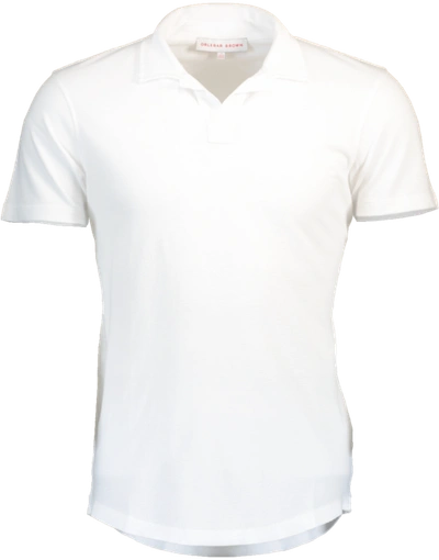 Orlebar Brown Massey Waffle Cotton Polo Shirt In White
