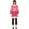 MSGM Pink Long Stars & Stripes Sweater