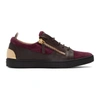 GIUSEPPE ZANOTTI Burgundy & Brown Suede Brek Sneakers